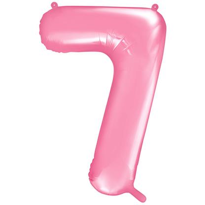 1 Ballon XXL - Cijfer 7 - Roze