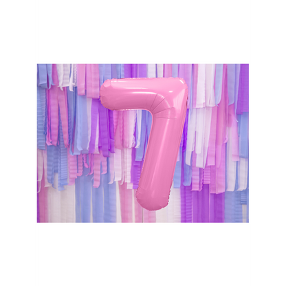 1 Ballon XXL - Cijfer 7 - Roze