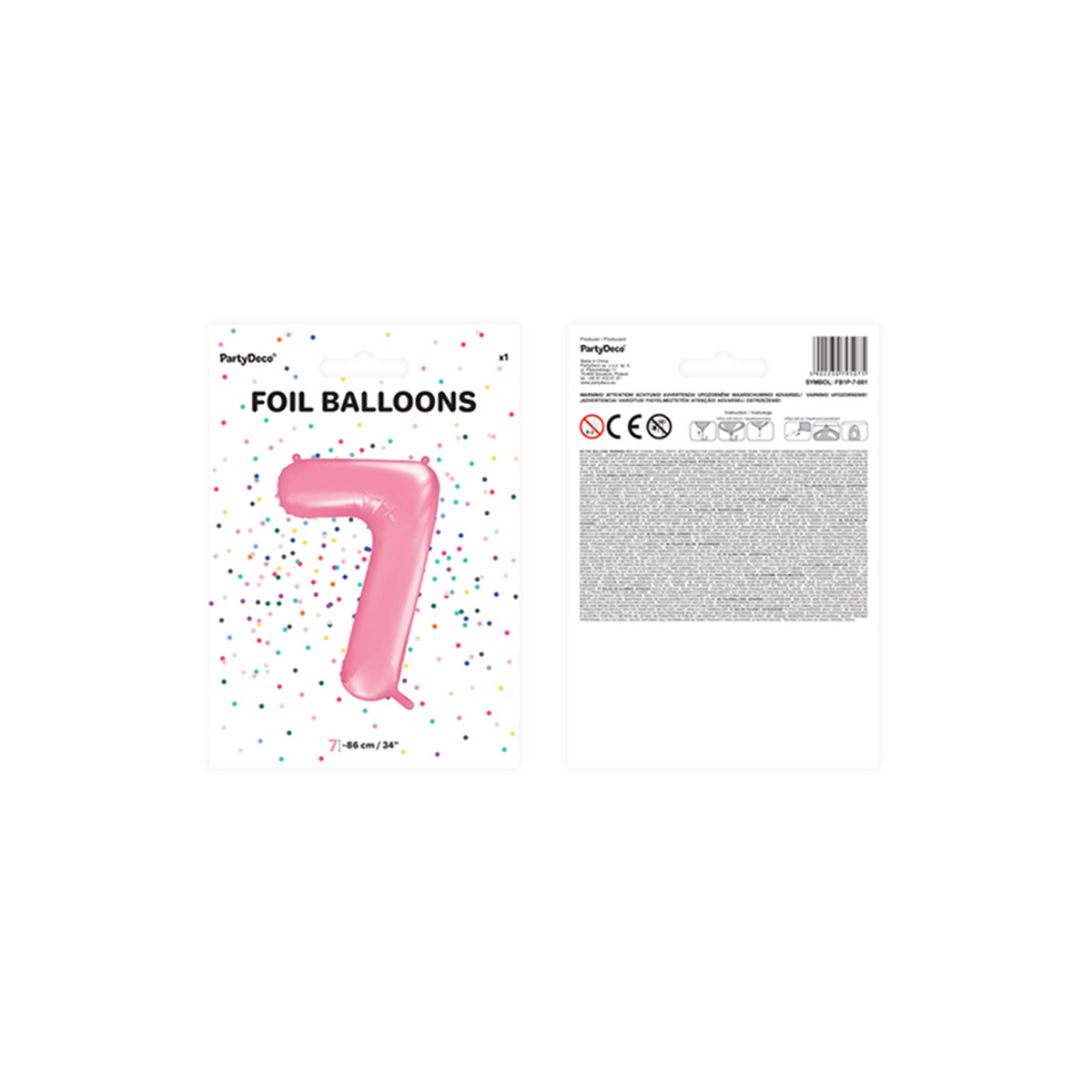 1 Ballon XXL - Cijfer 7 - Roze