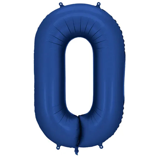 1 Ballon XXL - Cijfer 0 - Navy Blue
