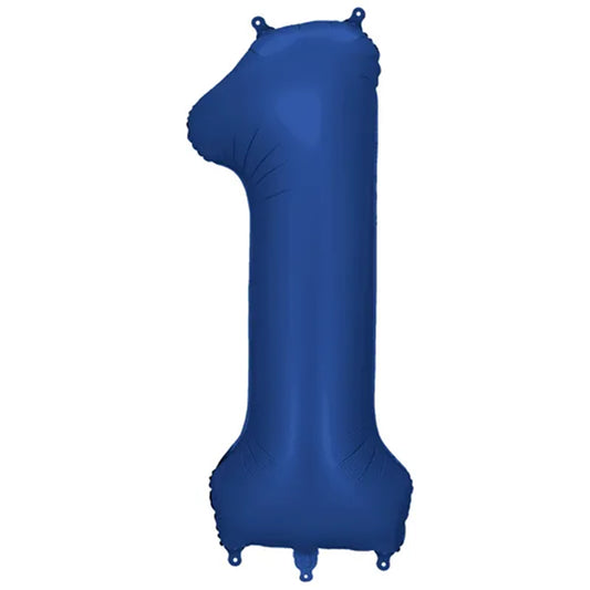 1 Ballon XXL - Cijfer 1 - Navy Blauw