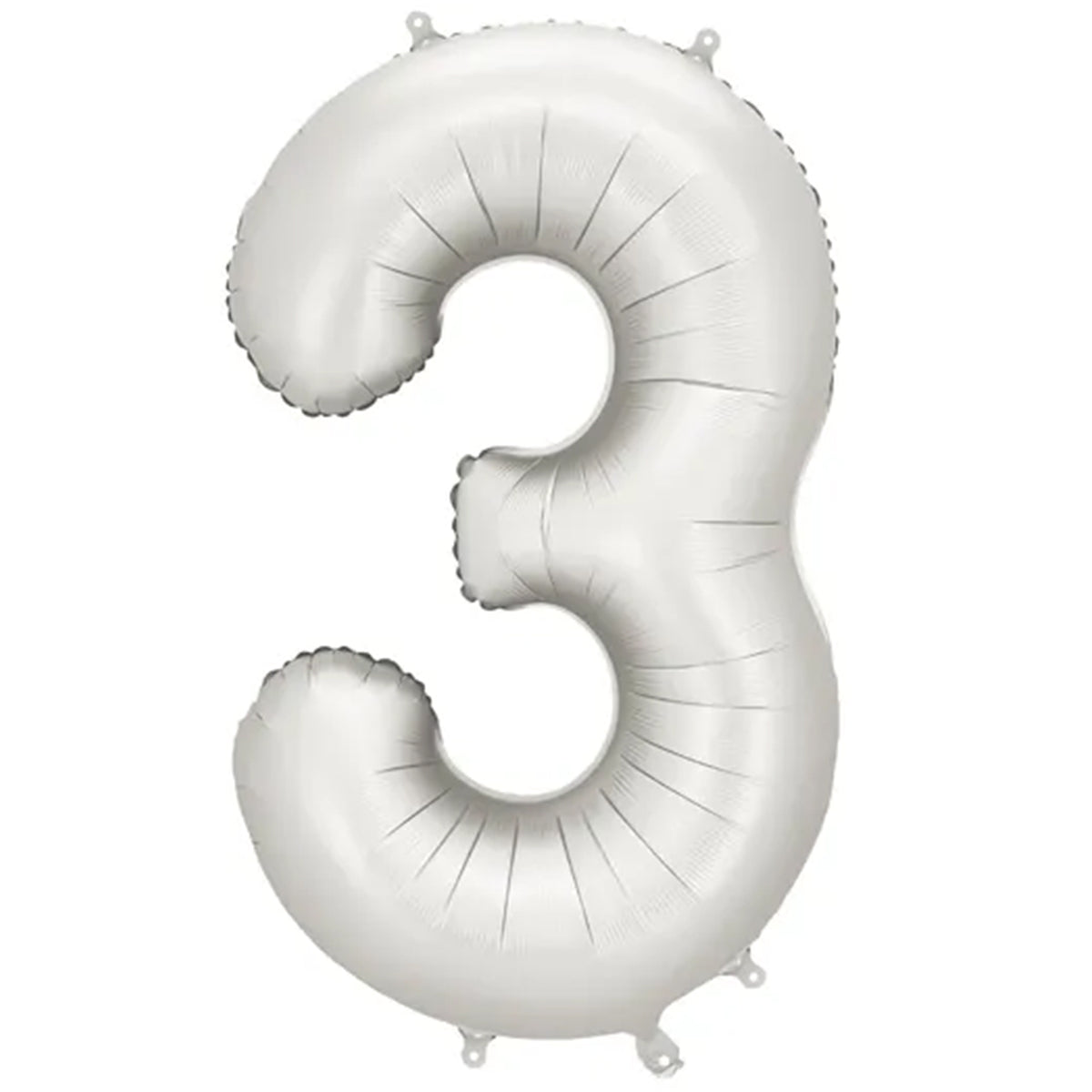 1 Ballon XXL - Cijfer 3 - Zilver