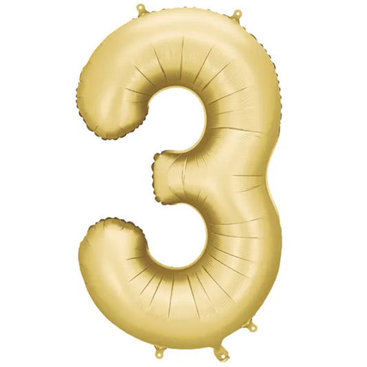 1 Ballon XXL - Cijfer 3 - Goud