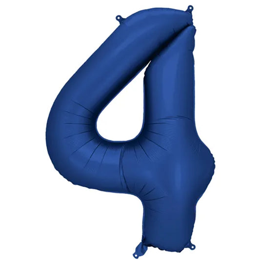 1 Ballon XXL - Cijfer 4 - Navy Blue