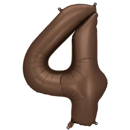 1 Ballon XXL - Cijfer 4 - Mocha