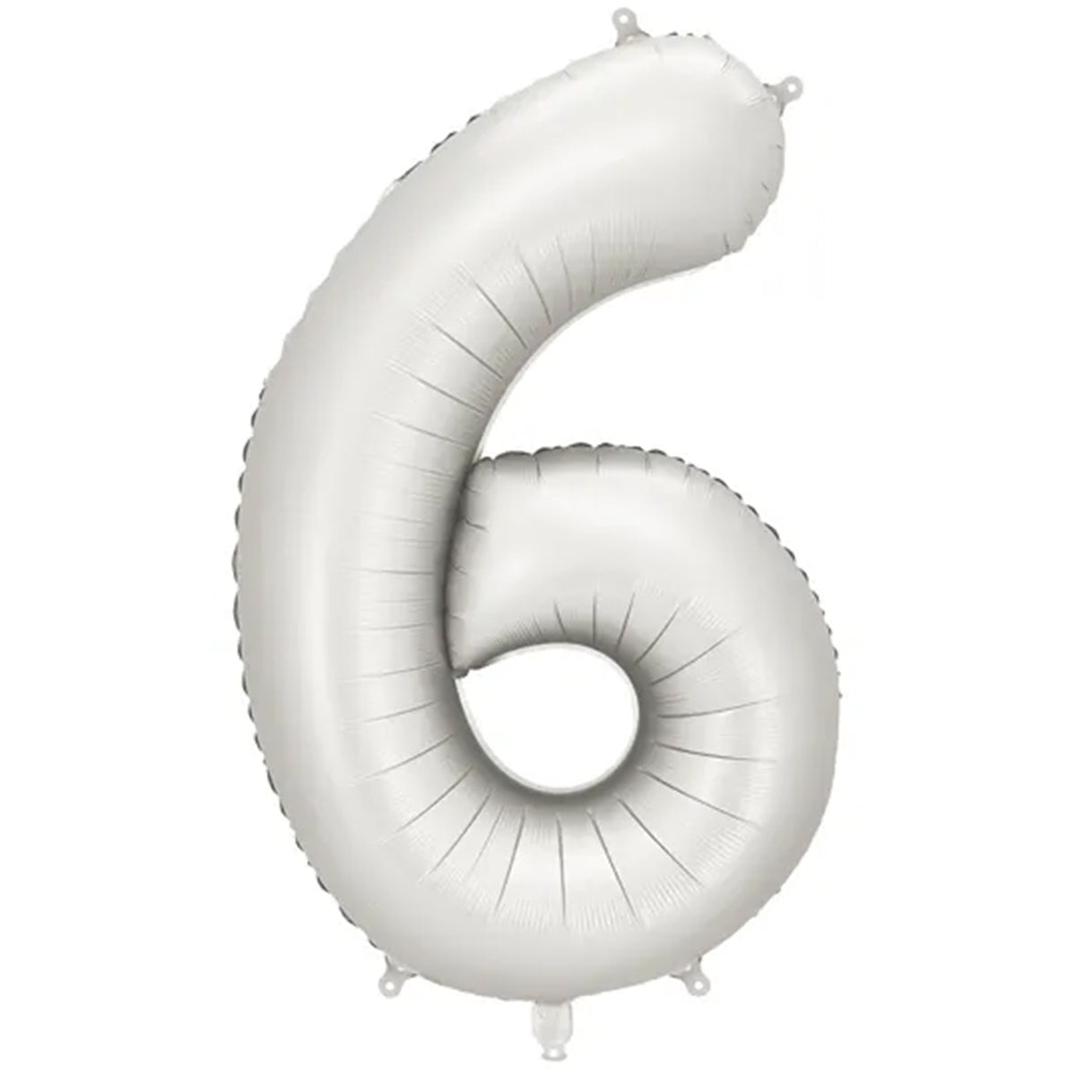 1 Ballon XXL - Cijfer 6 - Zilver