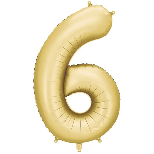 1 Ballon XXL - Cijfer 6 - Goud