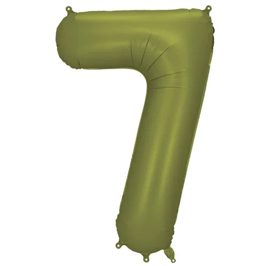 1 ballon XXL - cijfer 7 - olijf