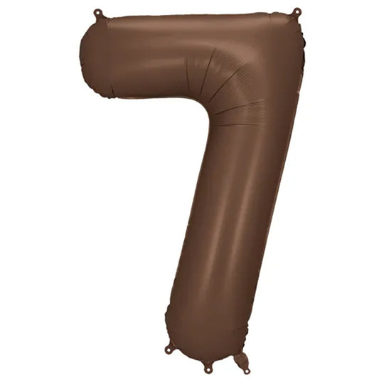 1 Ballon XXL - Cijfer 7 - Mokka