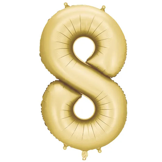 1 Ballon XXL - Cijfer 8 - Goud