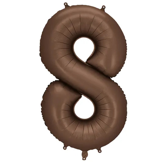 1 Ballon XXL - Cijfer 8 - Mokka