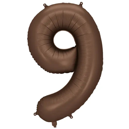 1 Ballon XXL - Cijfer 9 - Mokka
