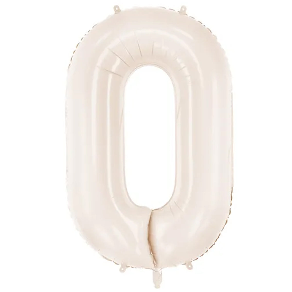 1 Ballon XXL - Cijfer 0 - Licht warmgrijs