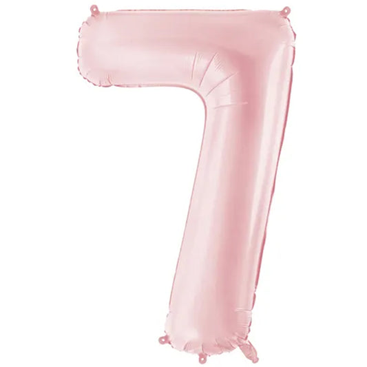 1 Ballon XXL - Cijfer 7 - Lichtroze