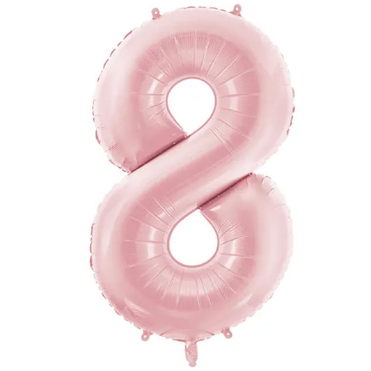 1 Ballon XXL - Cijfer 8 - Lichtroze