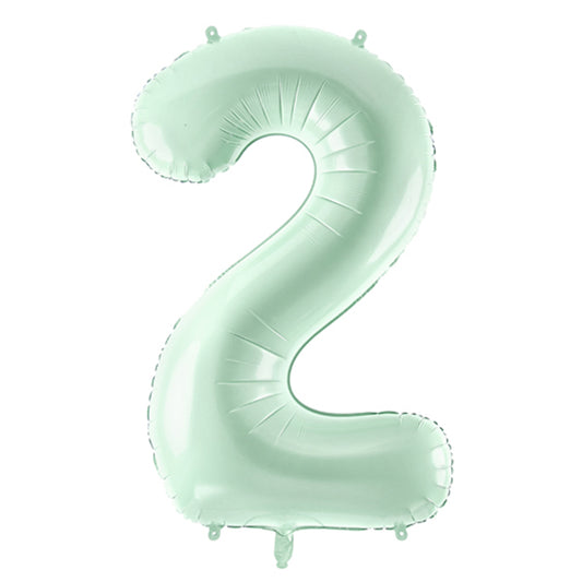 1 Ballon XL - Cijfer 2 - Mintgroen
