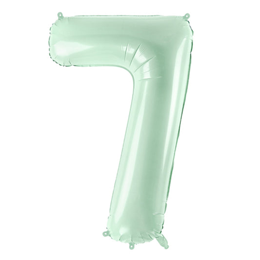 1 ballon XL - cijfer 7 - mintgroen