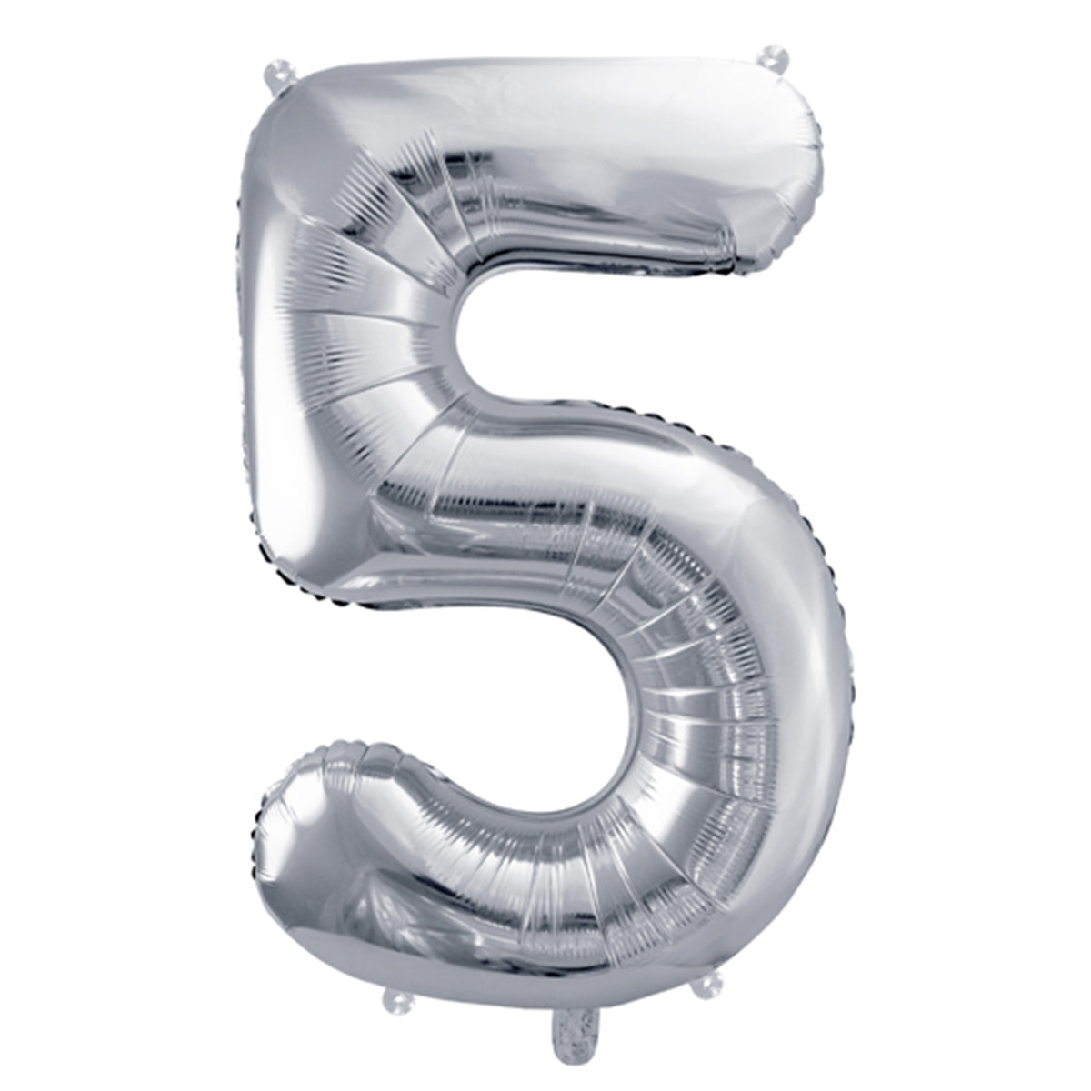 1 ballon XL - cijfer 5 - zilver