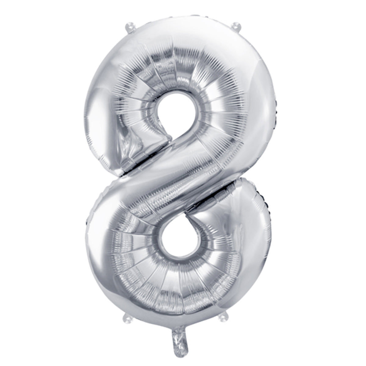 1 ballon XL - cijfer 8 - zilver