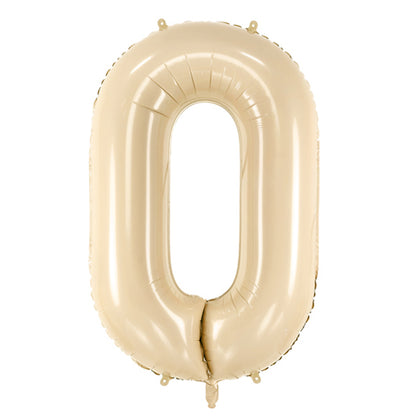 1 Ballon XL - Cijfer 0 - Beige