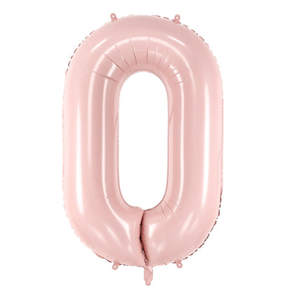1 Ballon XL - Cijfer 0 - Roze