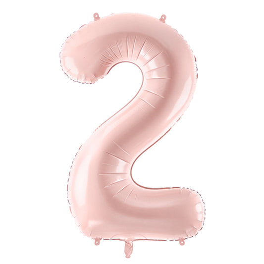 1 Ballon XL - Cijfer 2 - Roze
