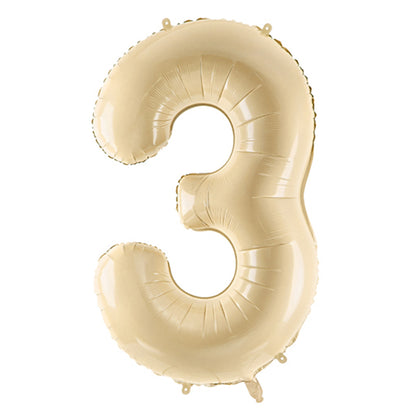 1 Ballon XL - Cijfer 3 - Beige