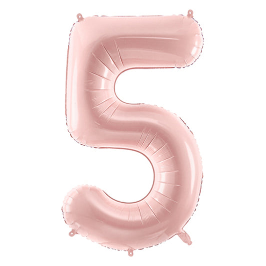 1 Ballon XL - Cijfer 5 - Roze