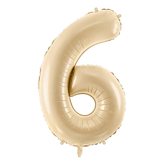 1 Ballon XL - Cijfer 6 - Beige