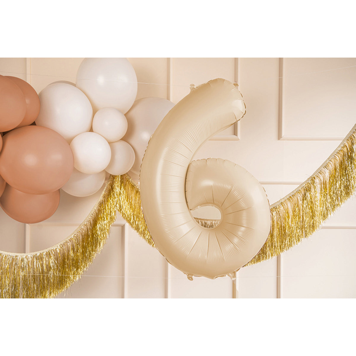 1 Ballon XL - Cijfer 6 - Beige