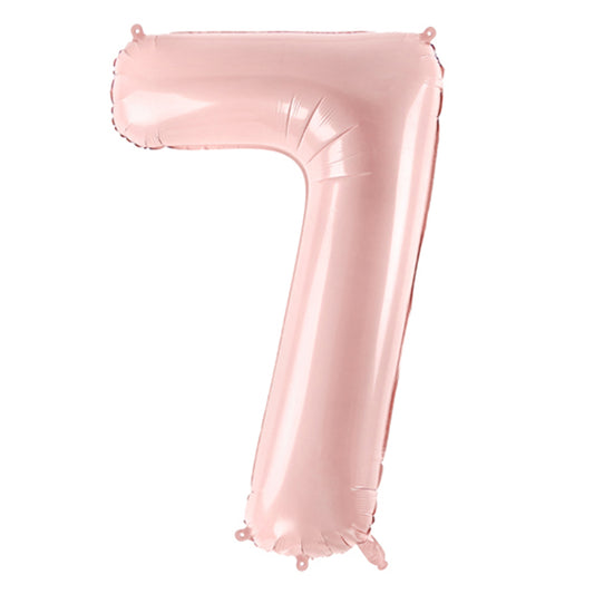 1 Ballon XL - Cijfer 7 - Roze