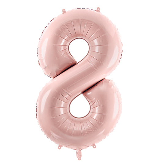 1 Ballon XL - Cijfer 8 - Roze