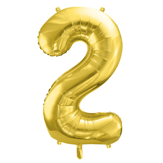 1 Ballon XL - Cijfer 2 - Goud