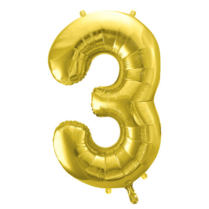 1 Ballon XL - Cijfer 3 - Goud