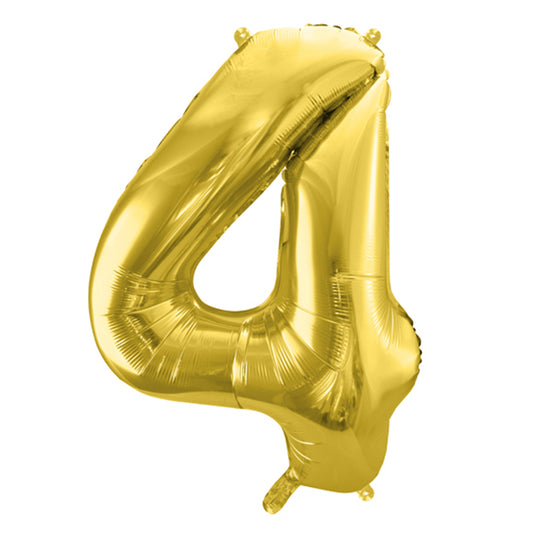 1 ballon XL - cijfer 4 - goud