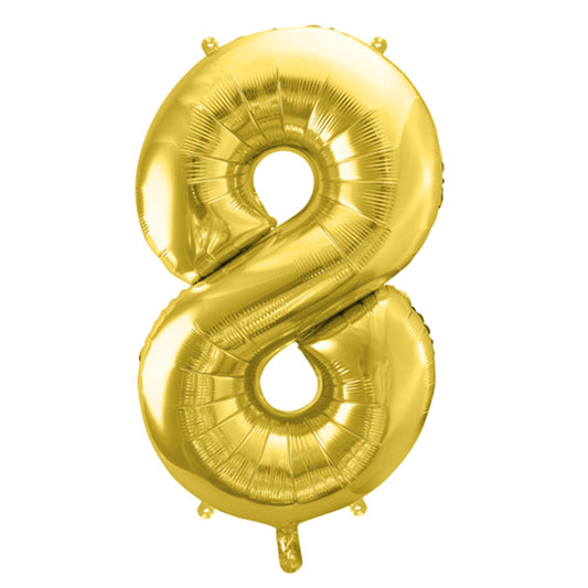 1 Ballon XL - Cijfer 8 - Goud