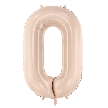 1 Ballon XL - Cijfer 0 - Donkerbeige
