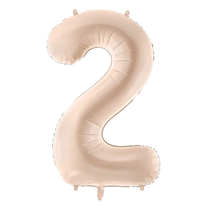 1 Ballon XL - Cijfer 2 - Donkerbeige