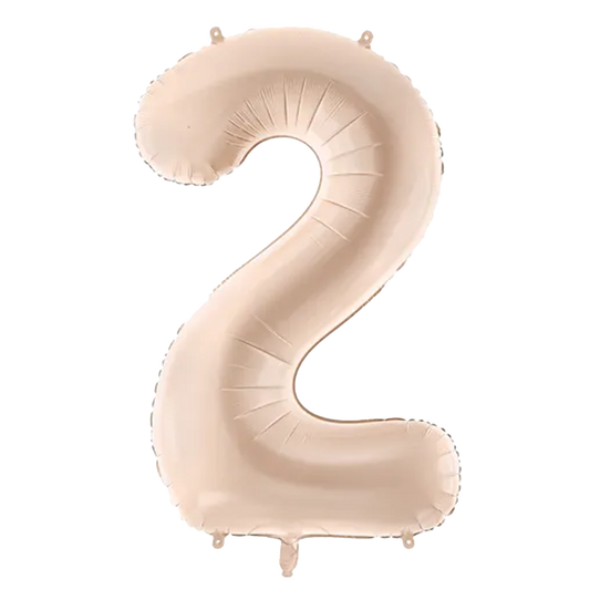 1 Ballon XL - Cijfer 2 - Donkerbeige