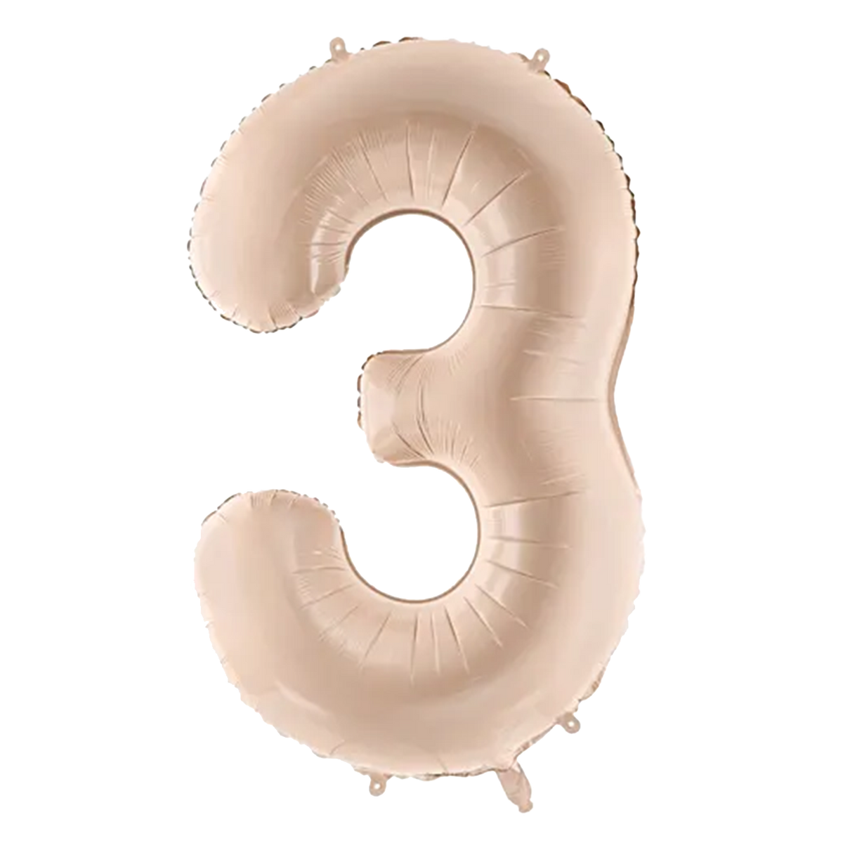 1 ballon XL - cijfer 3 - donkerbeige