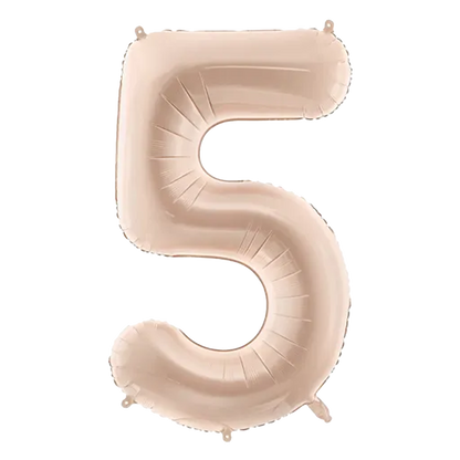1 Ballon XL - Cijfer 5 - Donkerbeige