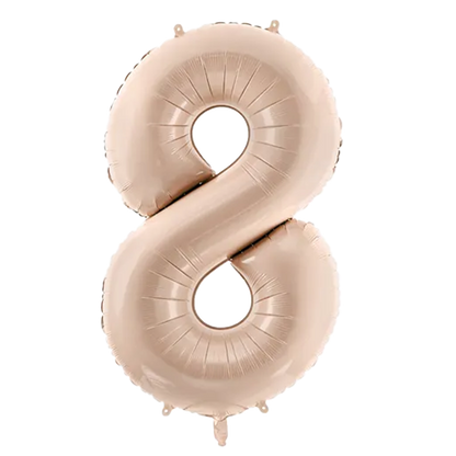 1 Ballon XL - Cijfer 8 - Donkerbeige
