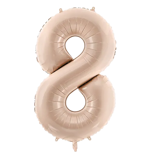 1 Ballon XL - Cijfer 8 - Donkerbeige