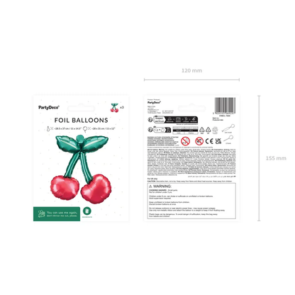 3 folieballonnen voor slingers - Cherries