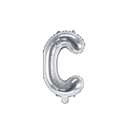 1 Ballon XS - Letter C - Zilver