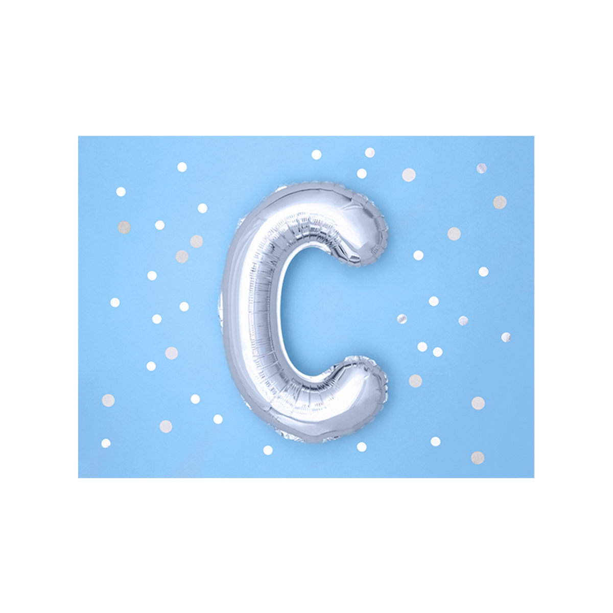 1 Ballon XS - Letter C - Zilver
