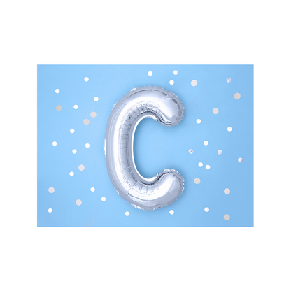 1 Ballon XS - Letter C - Zilver