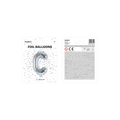 1 Ballon XS - Letter C - Zilver