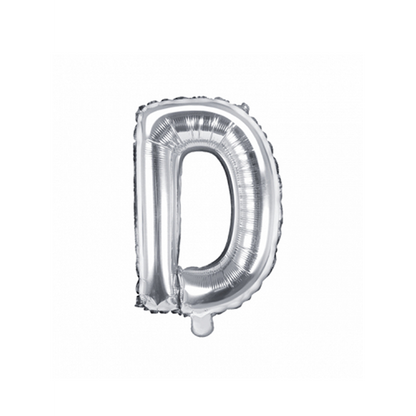 1 ballon XS - letter D - zilver