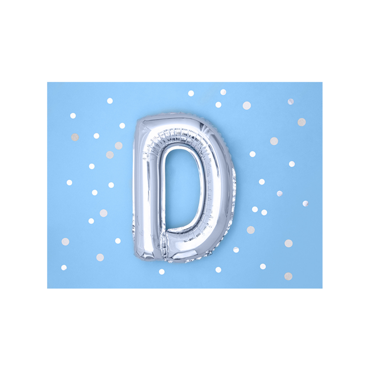 1 ballon XS - letter D - zilver